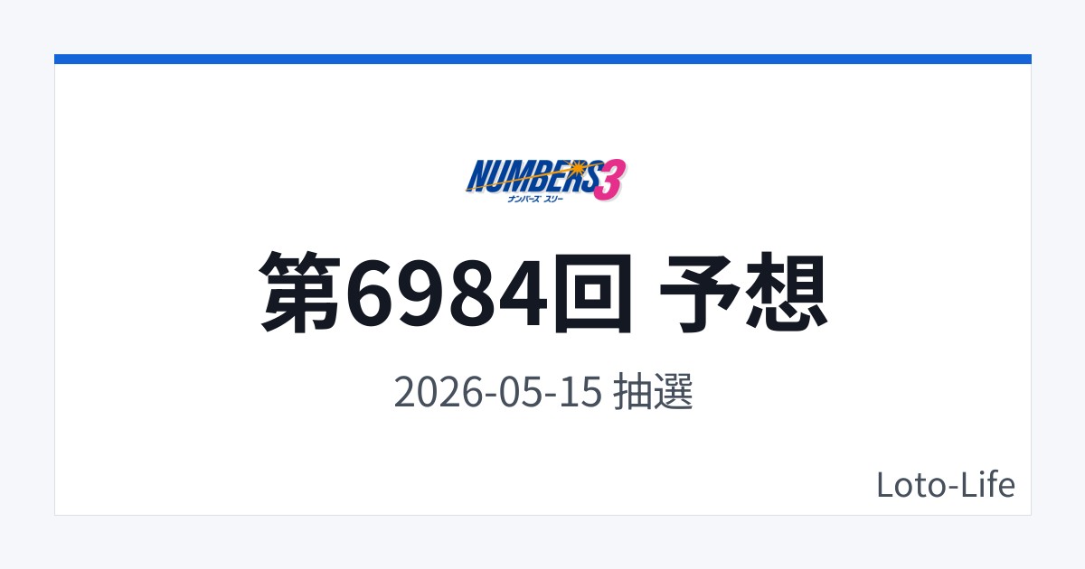 ナンバーズ3 第6984回 予想｜5月15日｜ホット混合抽選